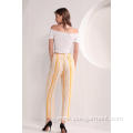 Yellow Stripe Viscose Trousers Yellow Stripe Viscose Summer Trousers Factory